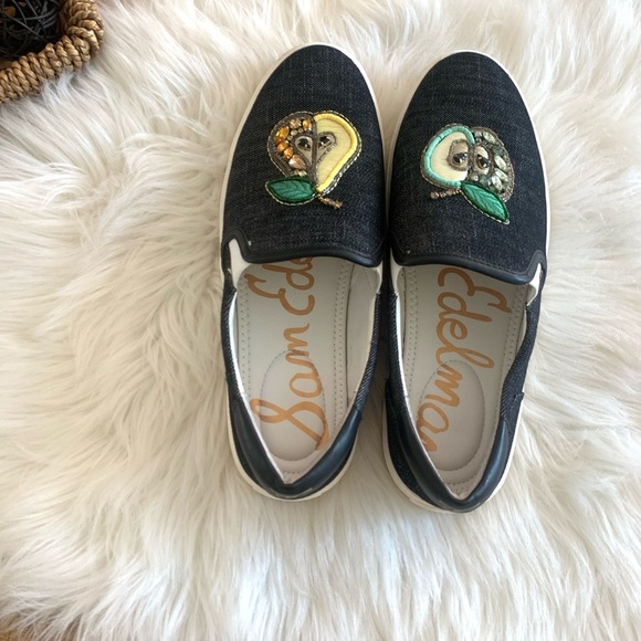 SAM EDELMAN Evelina Pear Apple Jeweled Embroidered Sneaker Women 9.5 - Picture 4 of 10